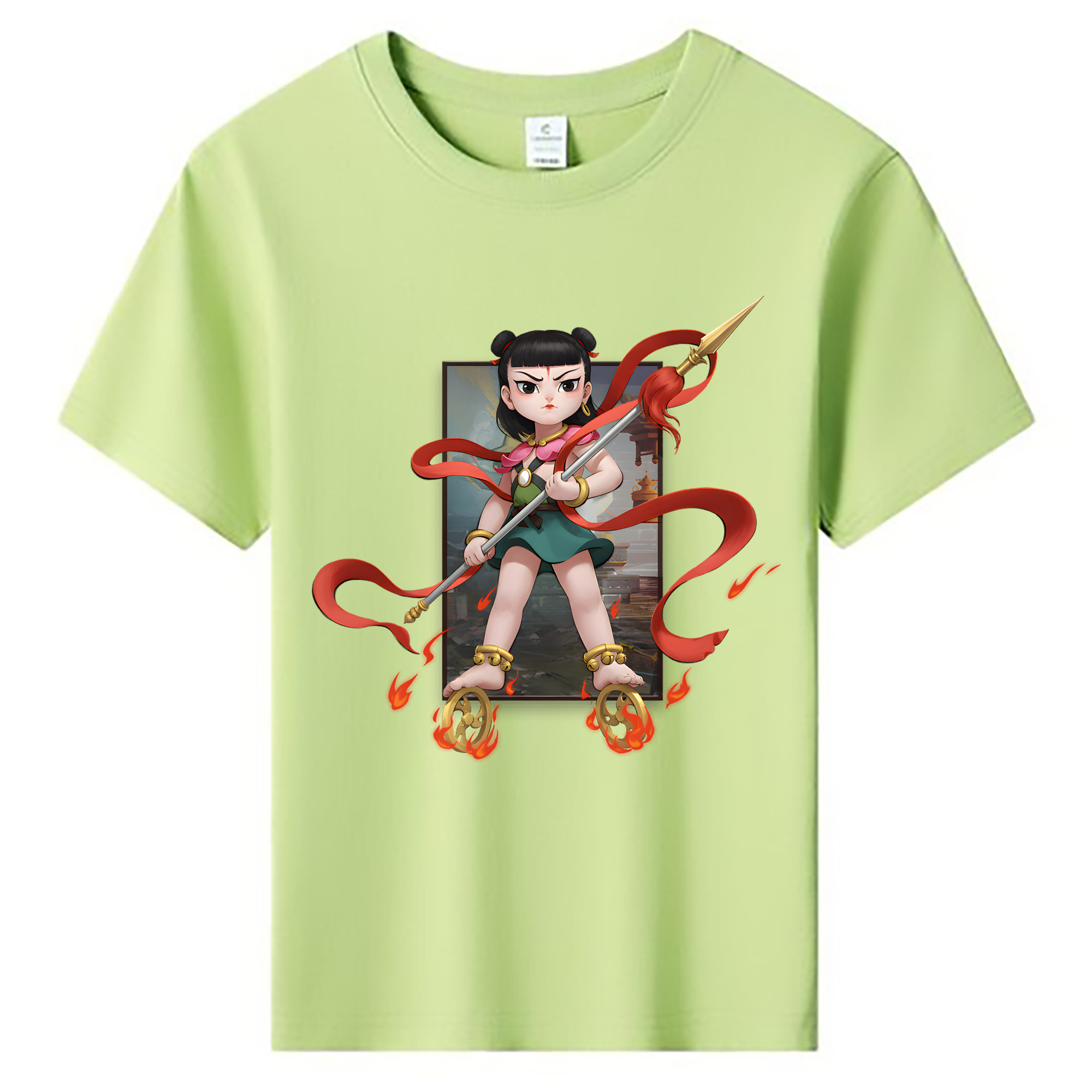 （画像用） Ne Zha 2 ナタ 魔童の大暴れ 綿100％キッズTシャツ（フロントプリント）